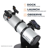 Celestron Starsense Explorer 130mm Tabletop Dobsonian Push To Telescope dock Ktec Telescopes