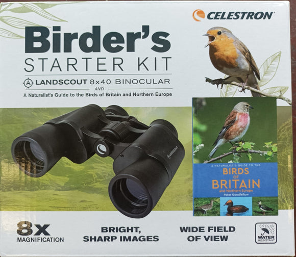 Celestron Landscout 8x40 Birder Starter Kit Binoculars and Book Ktec Telescopes Ireland