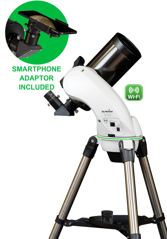 Skywatcher Skymax 102 AZ Go2 Wifi Maksutov with Smartphone Adapter Ktec Telescopes Ireland
